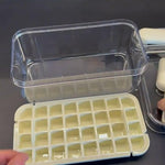 Silicone 2 Layer Ice Cube Trays With Storage Box & Ice Scoop