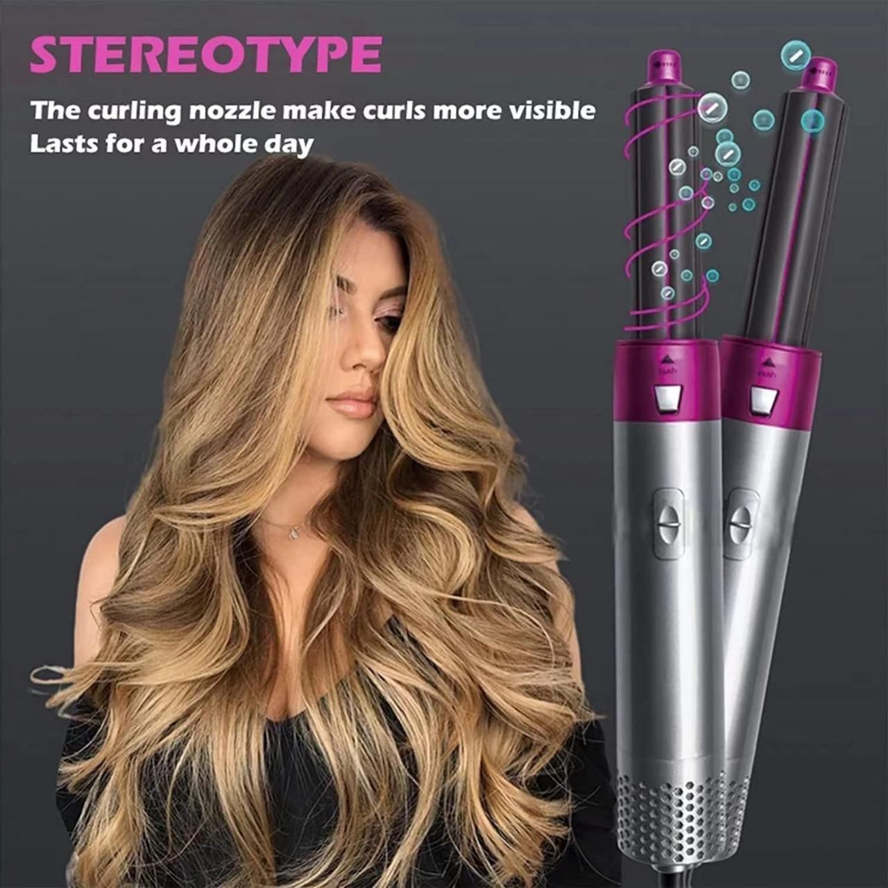 5 in 1 Multifunctional  Negative Ion Automatic Suction Hair Curler